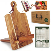 ULLAHOLM wood cookbook stand with extended arm for easy recipe viewing