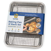 Ultra Cuisine quarter sheet pan with wire rack for even baking and airflow