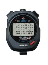 Ultrak 100 Lap Memory Timer black front view with clear LCD for fast laps.