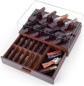 ULTRGEE knife display case upper tier eight pillars highlights collection with organized presentation
