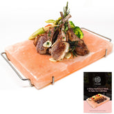 UMAID Himalayan salt block on grill for enhanced smoky flavor