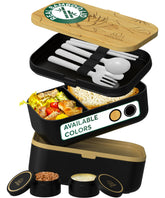 Umami Bento Lunch Box in Black Lotus with 68 oz capacity keeps meals balanced and fresh.