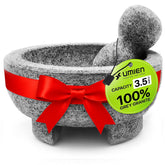 UMIEN granite mortar and pestle 8-inch for grinding spices and herbs