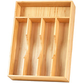 Umilife bamboo drawer organizer base showcases durable, natural construction for everyday use.