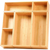 Umilife bamboo drawer organizer offers extra capacity in a drawer.