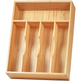 Umilife kitchen drawer organizer top view shows a compact 10-inch tray saving space.