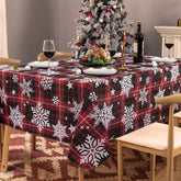 UMINEUX snowflake-pattern Christmas tablecloth protects surfaces during festive gatherings.