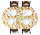 UMINEUX oval fitted tablecloth with elastic edge provides secure fit on 42–68 inch tables.