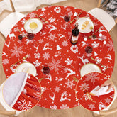 UMINEUX round tablecloth with elastic edge for snug fit on round tables.