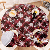 UMINEUX round tablecloth with snowflake pattern protects surface while adding festive flair.