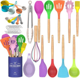 Umite Chef 33-pc utensil set with spatula, gentle on non-stick cookware for safe cooking