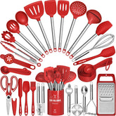 Umite Chef 34pc utensil set on counter, ready for daily cooking tasks.