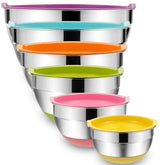 Umite Chef mixing bowls set with airtight lids shown for versatile kitchen prep