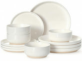 Umite Chef 12-piece plates and bowls set for four, ideal for family meals.