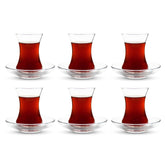 ums Turkish tea glass set with saucers, perfect for elegant entertaining