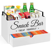 Unistyle snack organizer on wood countertop, front view for easy access