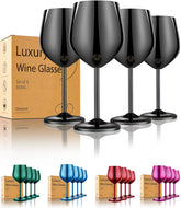 UNISWEET stainless steel wine glasses 4-pack, durable outdoor use.