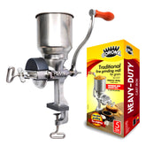 Universal Corona grain mill hopper full view for fresh corn grinding at home