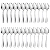 Unokit 24-piece tea spoons set close-up mirror polish for everyday dining