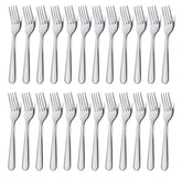 Unokit 24-piece dinner forks with mirror polish for elegant table setting.