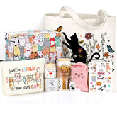 UNQJRY cat gifts tote bag for women, practical for daily errands.