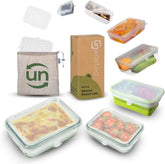 Unwasted rectangular lid cover on a rectangular container for fresh, mess-free storage.
