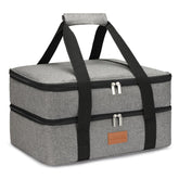 Uoxfill insulated lunch bag with dual compartments ideal for hot or cold meals.