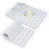 UPTIMAZ Stone Drying Mat rolled design keeps counters dry after dishwashing.