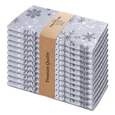 Urban Villa Christmas napkins in grey snowflake print add festive elegance to tables