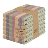 Urban Villa Harvest Stripes towels with hanging loop enable quick drying.