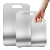URMONA cutting board set small, compact prep surface with hygienic stainless steel.