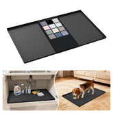 URMONA under-sink mat in black protects cabinets from leaks and spills
