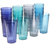 US Acrylic Cafe tumblers set of 16 in coastal indigo blue ideal for outdoor drinks