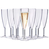 US Acrylic 12-piece champagne flute set in clear 5oz with glass-like clarity