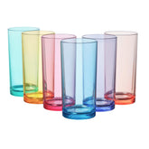 US Acrylic Classic 16oz plastic glasses in assorted colors for casual entertaining at home