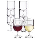 US Acrylic stackable wine stems 8oz set of eight, ideal for reusable entertaining.