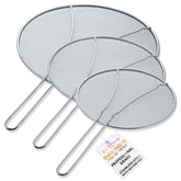 U.S. Kitchen Supply 13-inch splatter screen over a pot to prevent oil splatter