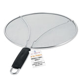 US Kitchen Supply stainless steel splatter guard with fine mesh blocks grease while allowing steam.