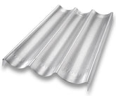 USA Pan baguette bakeware with perforated bottom for crisp crusts and even baking.
