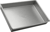 USA Pan rectangular cake pan top view shows sturdy bakeware for even browning