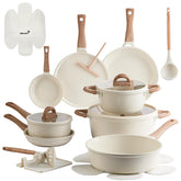 USELUCK ceramic 22pc set on countertop for versatile everyday cooking