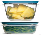 Utensilux 9-cup teal container with leak-proof lid for meal prep.