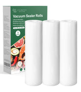 UTILIMATES vacuum sealer bags close-up showing embossed 11-inch film for secure seals