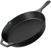 Utopia Kitchen 12-inch cast iron skillet top view showing even heat distribution
