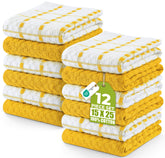 Utopia Towels twelve-pack kitchen towels stacked for quick drying tasks