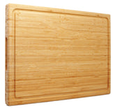 Utoplike Extra Large XXXL bamboo cutting board with 24x16 inch surface for big meal prep.