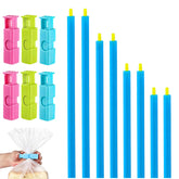 Uudimee 14-piece bag clip set sealing a snack bag for freshness.