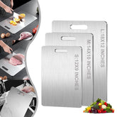 UVAAKZ Titanium Cutting Board front view with vegetables, non-porous surface keeps produce clean.