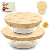 UWANJA beeswax bowl covers fit 10-12 inch bowls for a reusable seal.