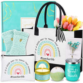 Uwingess gift basket candles and bath bomb for relaxing at home